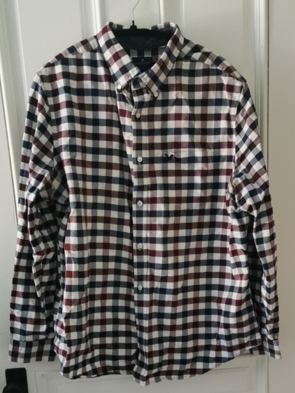 Men's American Eagle Gingham Button Down Shirt. Size XXL.